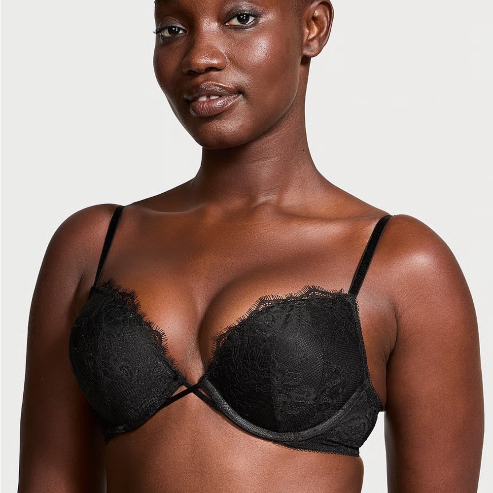 Black Rose Lace Bombshell Push-Up Bra